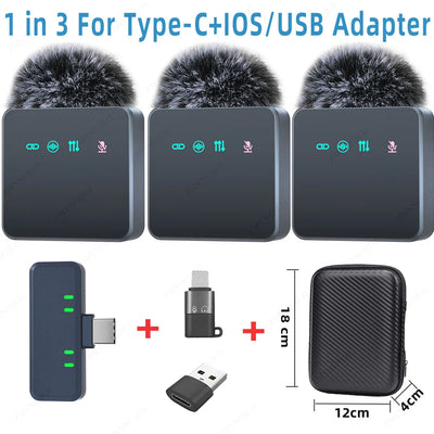 1 In 4 Pink Noise Canceling Lavalier Microphone With Windproof Cap Wireless Mute Function For Cell Phone Portable Audio Video - LKBA