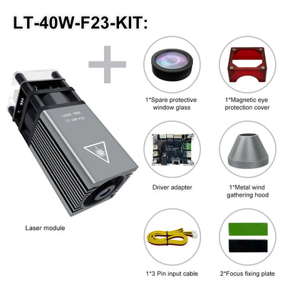 LASER TREE 4W 5W Optical Power Laser Head 450nm Blue Light TTL PWM Module For Laser Engraver Wood Cutting  DIY Woodworking Tools - LKBA