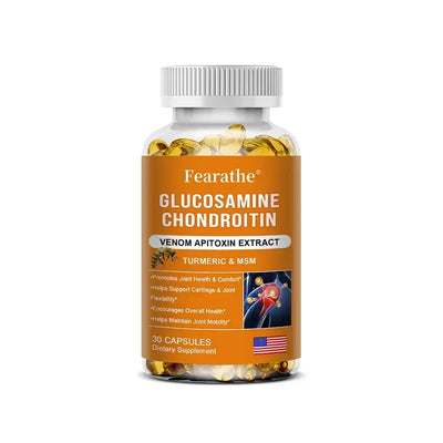 Glucosamine Chondroitin MSM and Turmeric Supplement - Support for Cartilage & Joint Health & Flexibility, Non-GMO Capsules - LKBA