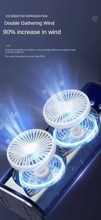 Mini Electric Fan with Spray Cooling Function Portable Air Conditioning Fan with LED Light - LKBA