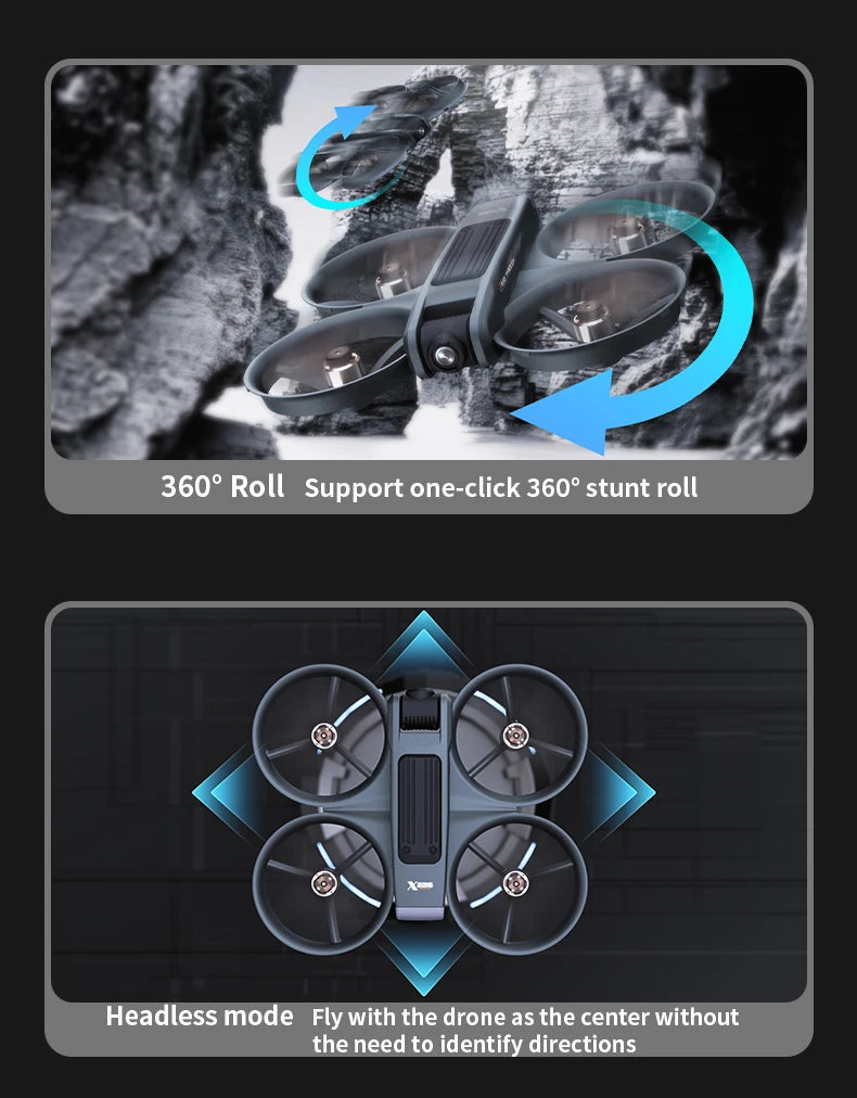 New X226 Mini RC Drone with Professional 8K HD Dual Camera 6Axis Headless Mode 360 Fly Remote Quadcopter