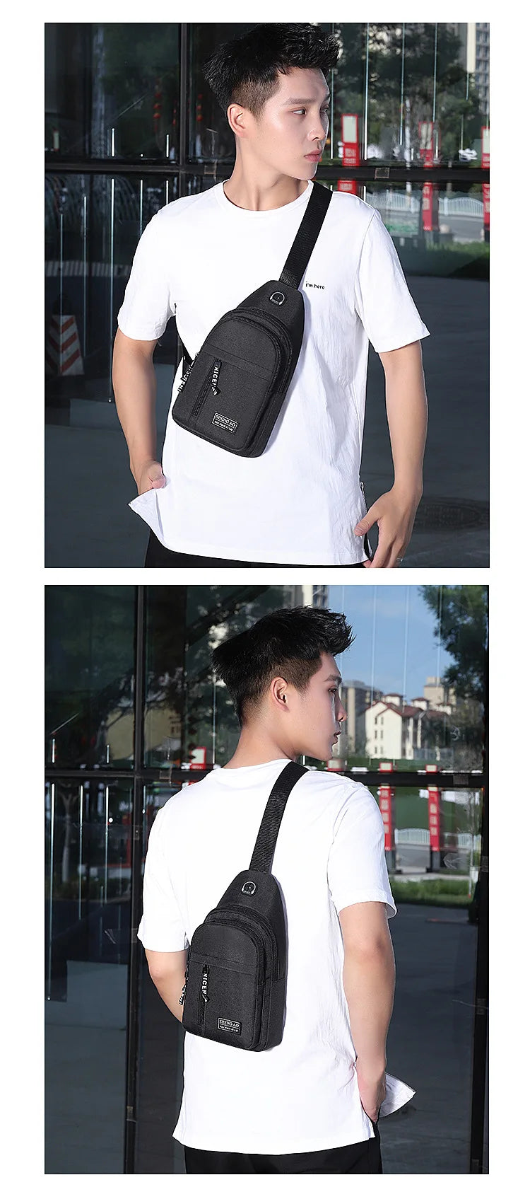 Travel Men's Handbags Multifunctional USB Chest Bag Designer Messenger Crossbody Bags Water-Proof Shoulder Bag Sports Back Pack - LKBA
