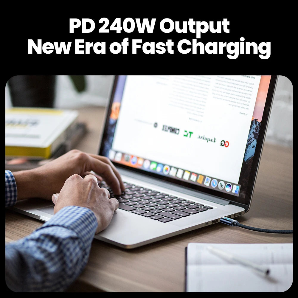 Toocki 240W Type C to Type C Cable PD3.1 Digital Display 100W Fast Charging USB C Cable for Macbook iPhone 16 15 Samsung Xiaomi - LKBA