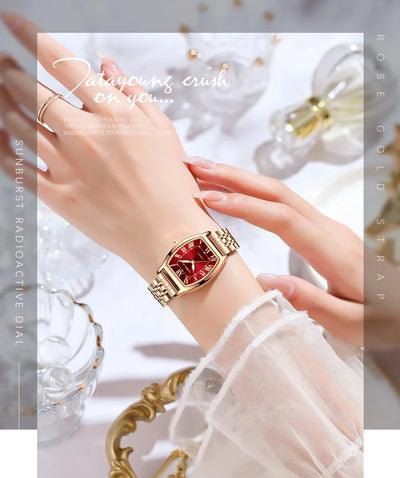 CRRJU Waterproof Women's Square Quartz Dress Watch Ladies Steel Bracelet Wristwatch Relogio Feminin - LKBA