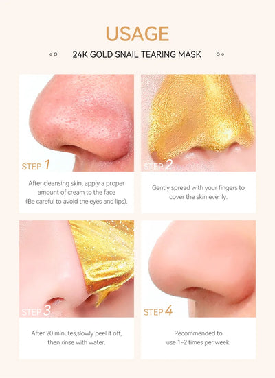 LAIKOU 24K Gold Sakura Peeling Face Mask Anti Wrinkle Whitening Blackhead Removal Facial Tear Off Mask Skin Care Products - LKBA