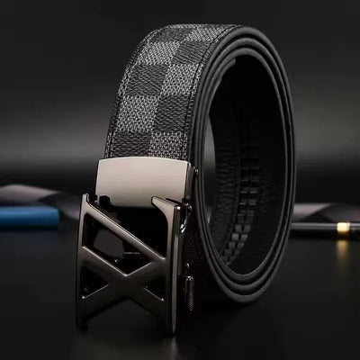 New genuine leather men belts waistband alloy automatic buckle men and women - LKBA