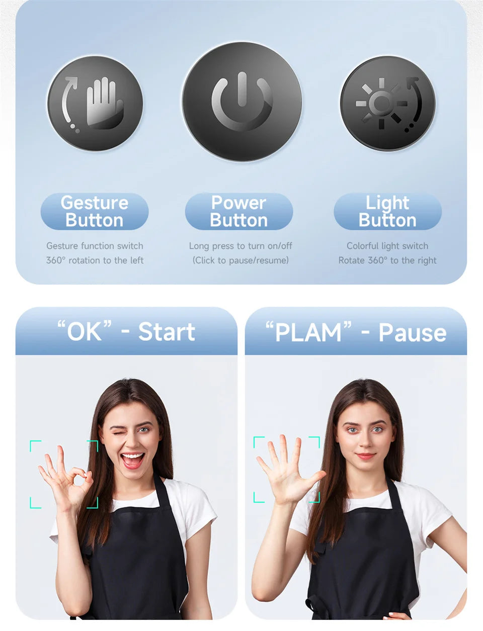 Multifunctional selfie stick with light - LKBA