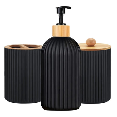 Bathroom Countertop Container Hand Soap Dispenser Cotton Ball Storage Box Toothbrush Holder - LKBA