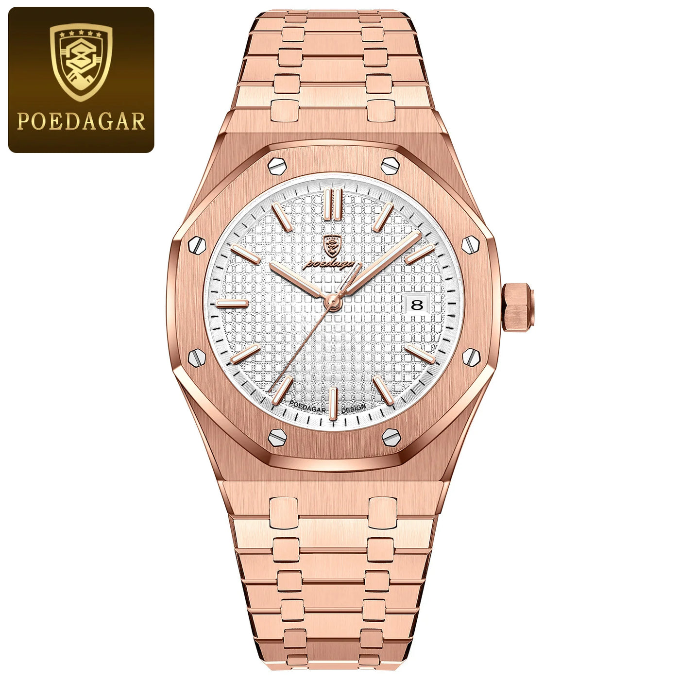 POEDAGAR Luxury Business Man Wristwatch Waterproof Luminous Date Men Watch Stainless Steel Fashion Quartz Watches For Men Reloj - LKBA