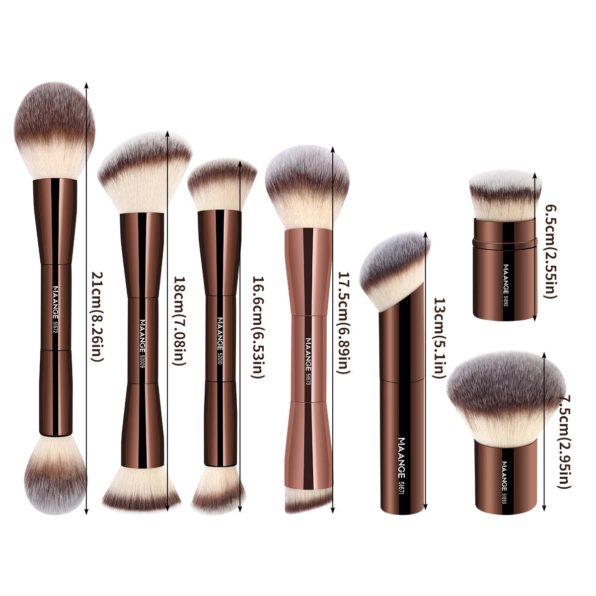 Makeup Brushes Double Head Foundation Powder Concealer Blusher Bronzer Makeup Brush Soft Fiber Hair - LKBA