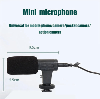 Smartphone Vlogging Kit with Tripod Phone Holder Mini Microphone LED Fill Light - LKBA