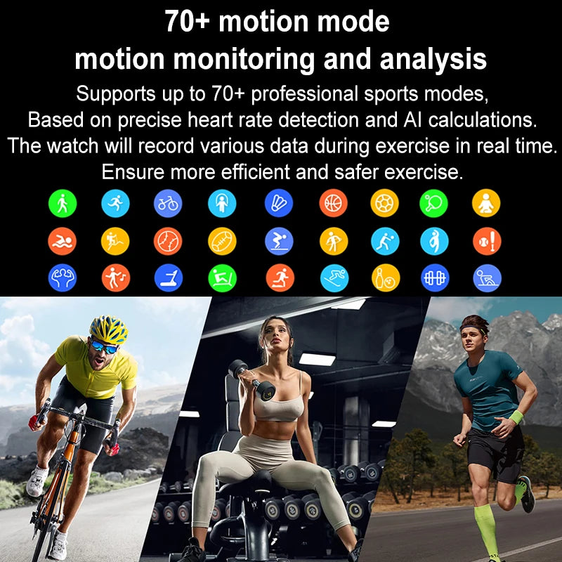 New For Xiaomi Ultra Thin Smart Watch Men 1.96" AMOLED 70+Sports Mode Health Monitor Bluetooth call Waterproof Smart Watch Woman - LKBA