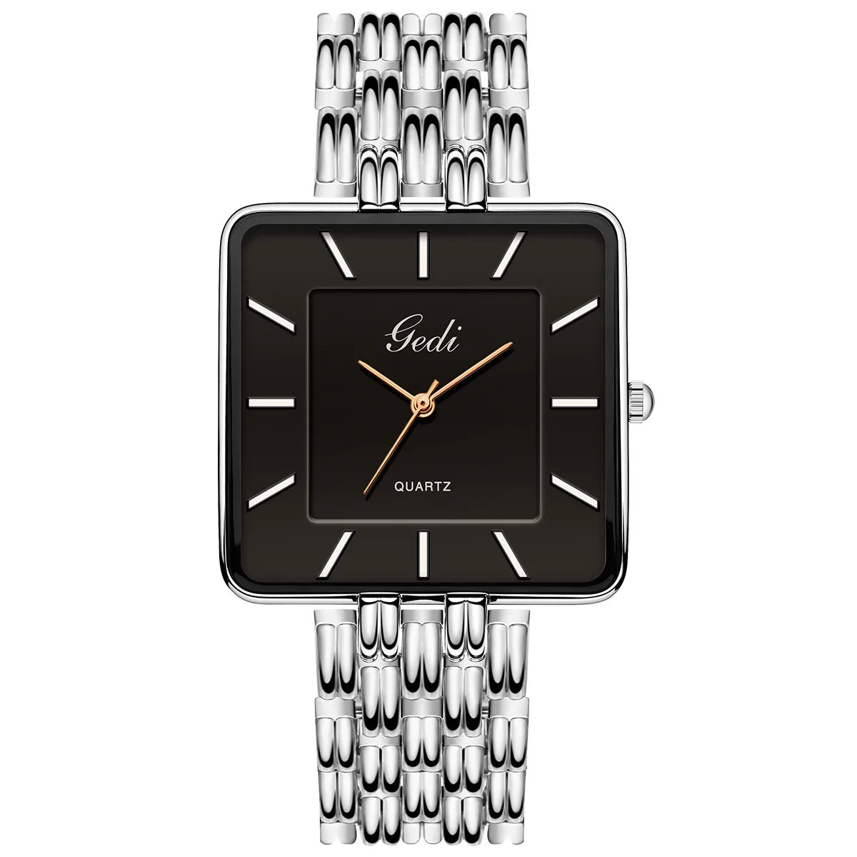 Men Watch Business Simple Square Couple Watches Waterproof Stainless Steel Premium Ultra Thin Women Fashion Quartz Wristwatches - LKBA