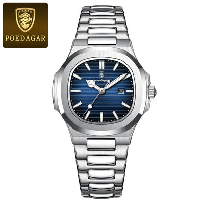 POEDAGAR Luxury Square Watch for Woman Waterproof Luminous Date Ladies Watch Stainless Steel Quartz Women's Watches Female Reloj - LKBA
