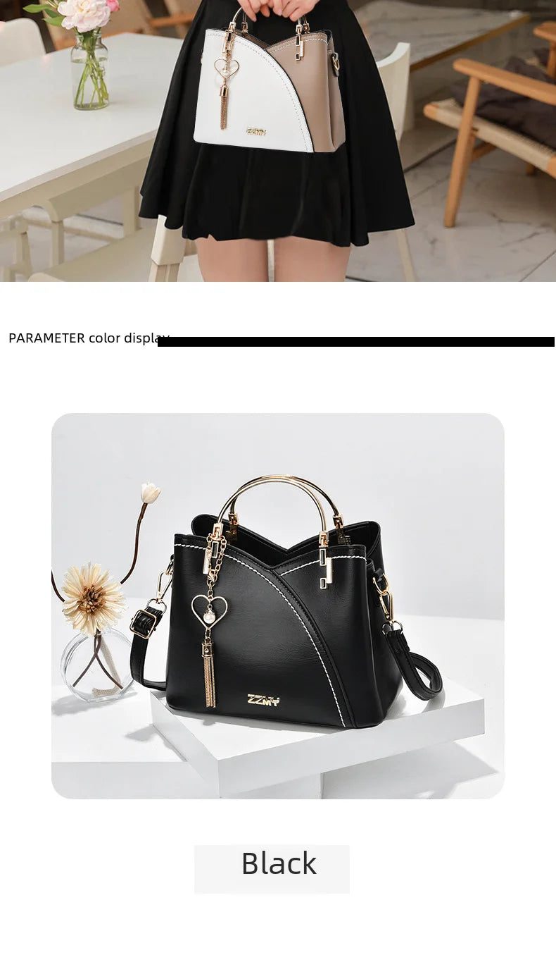 Trendy High-end Feel Women's Shoulder Bag 2021 New Color Blocking Large Capacity Fashionable Single Shoulder - LKBA