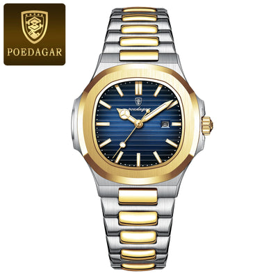 POEDAGAR Luxury Square Watch for Woman Waterproof Luminous Date Ladies Watch Stainless Steel Quartz Women's Watches Female Reloj - LKBA