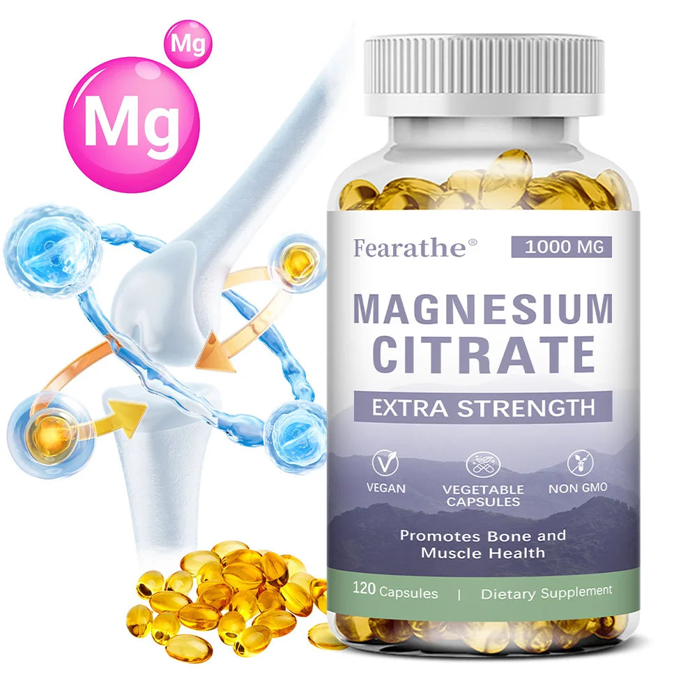 Magnesium Citrate - Supplement for Bone, Sleep, Heart Health, Nerve, Muscle & Metabolism,Easily Absorbed,Non-GMO - LKBA