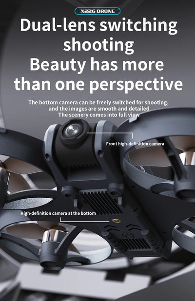 New X226 Mini RC Drone with Professional 8K HD Dual Camera 6Axis Headless Mode 360 Fly Remote Quadcopter