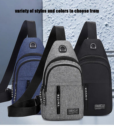 Travel Men's Handbags Multifunctional USB Chest Bag Designer Messenger Crossbody Bags Water-Proof Shoulder Bag Sports Back Pack - LKBA
