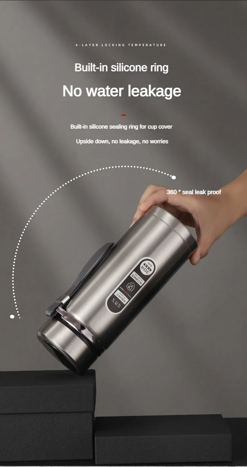 500ML-1Liter Stainless Steel Thermos Bottle with LED Temperature Display Sus304 Tea Water Bottle Vacuum Flask Portable Cups - LKBA