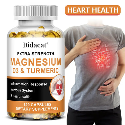 High Absorption Magnesium Capsules 500 Mg - Helps Improve Muscle, Sleep, Joint, Bone, Immune, and Cardiovascular Health - LKBA