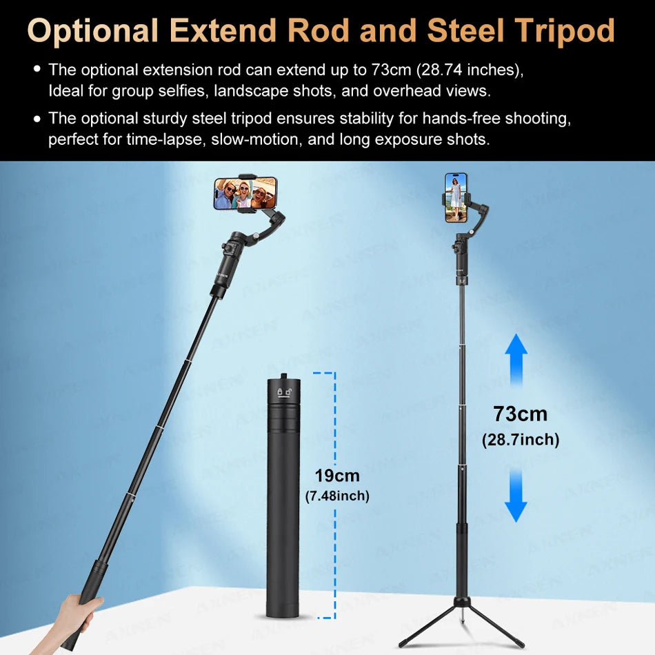 M02 Gimbal Smartphone Stabilizer 3-Axis Anti-shake Video Record Handheld Selfie Gimbals - LKBA