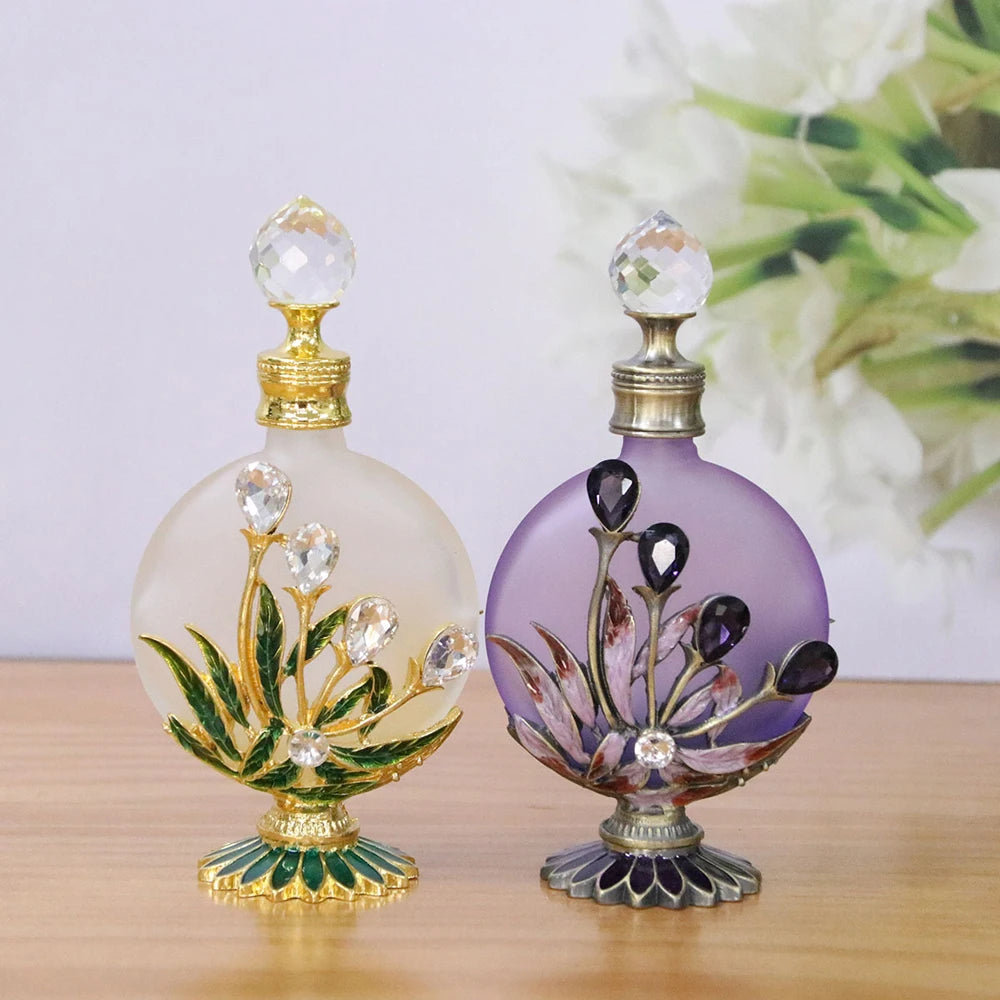 30ml Luxury Vintage Perfume Bottles parfum Maple Leaves Handcrafted Mini Travel Essentials Oil Glass Refillable Refill Dropper - LKBA