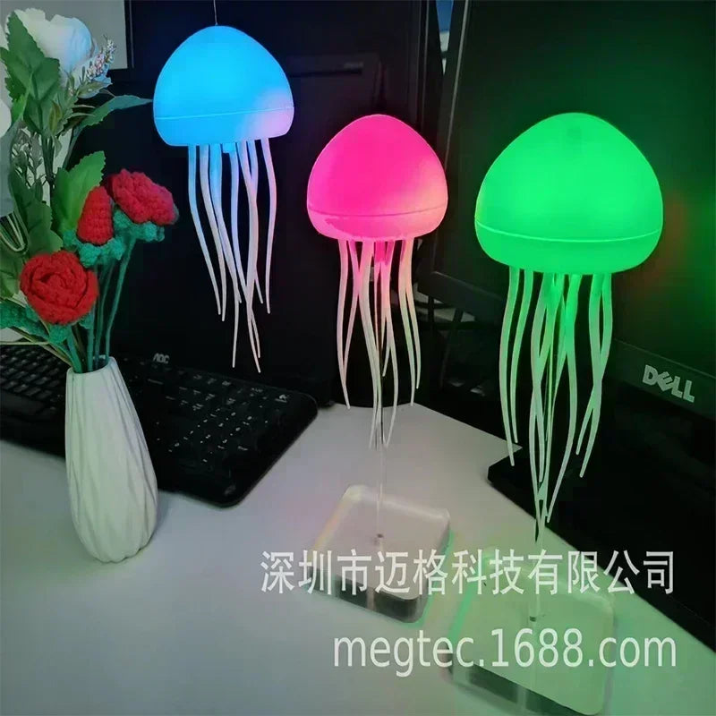 Upgraded Silent Jellyfish Lamp, Jelly Fish Light With Dancing Legs, Voice Control for Bedrooms, Living Room and Christmas Gifts - LKBA