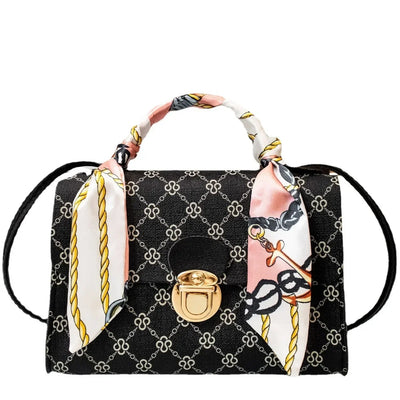 Vintageprinting 2022 New Style Single Shoulder Scarf Bag Small Square Casual Versatile Women's Bag Ultrafine Fiber Leather - LKBA