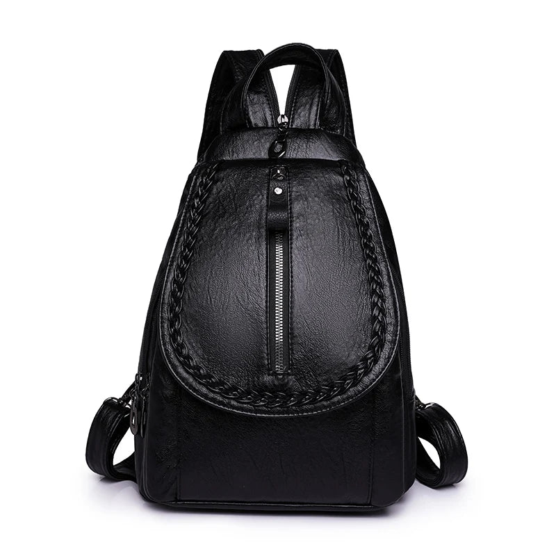 Soft leather shoulder bag for women 2025 new fashionable mini shopping backpack chest bag casual versatile diagonal cross bag - LKBA