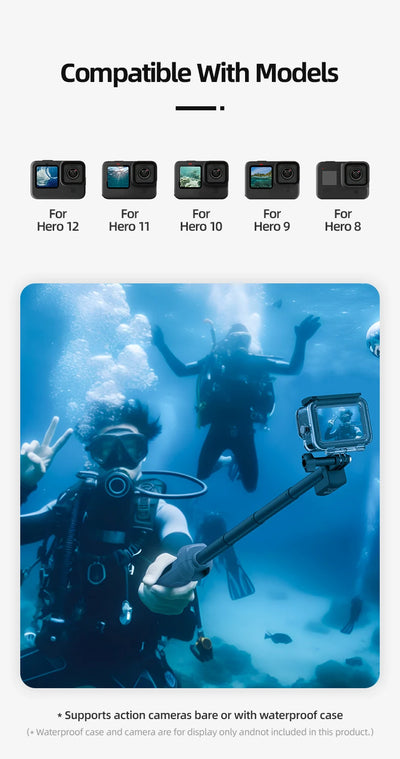 Underwater Selfie Stick Waterproof Diving Extendable Selfie Stick Wireless Remote Control - LKBA