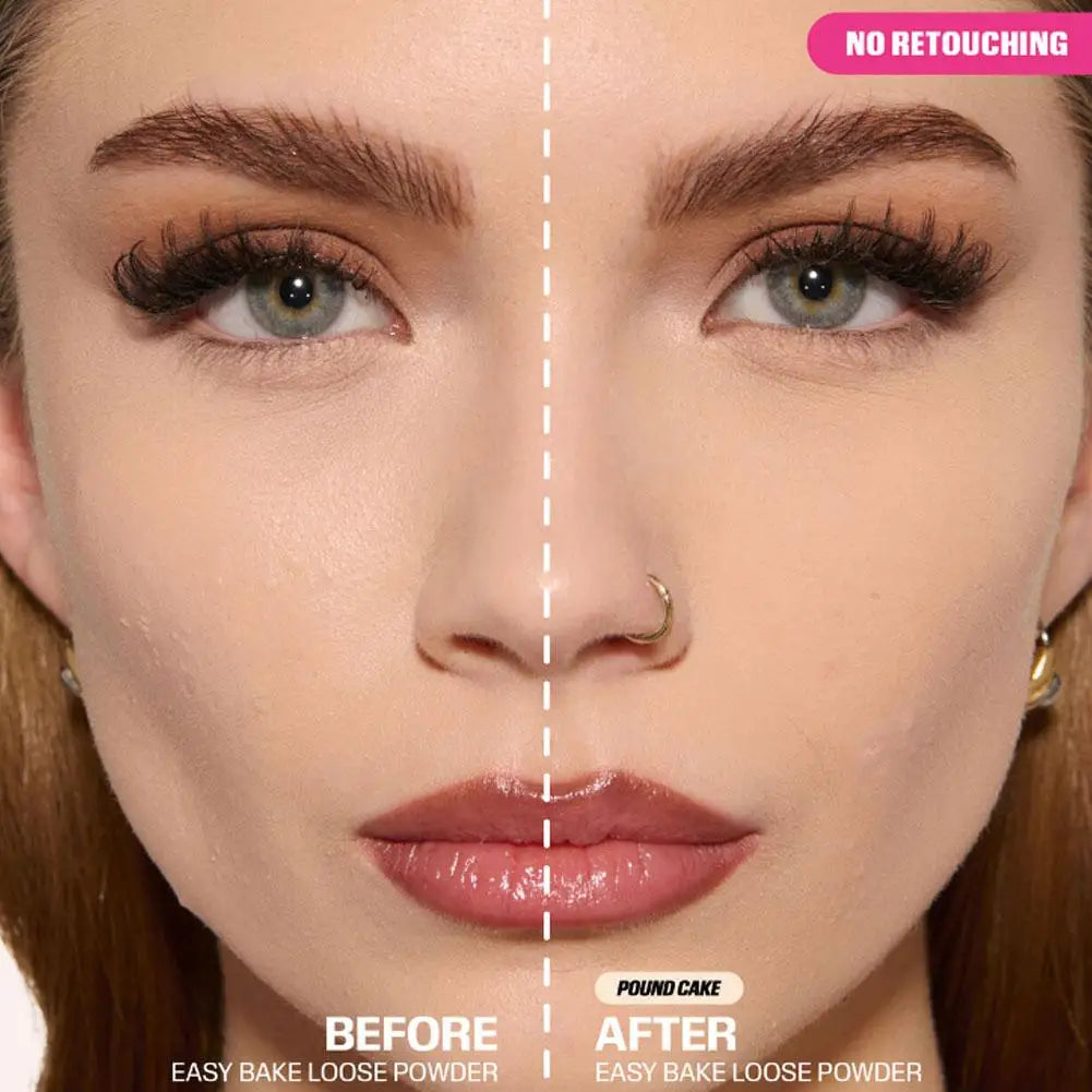 Easy Bake Loose & Setting Powder Long Lasting Oil Control Matte Waterproof Brightening Loose Powder Makeup - LKBA