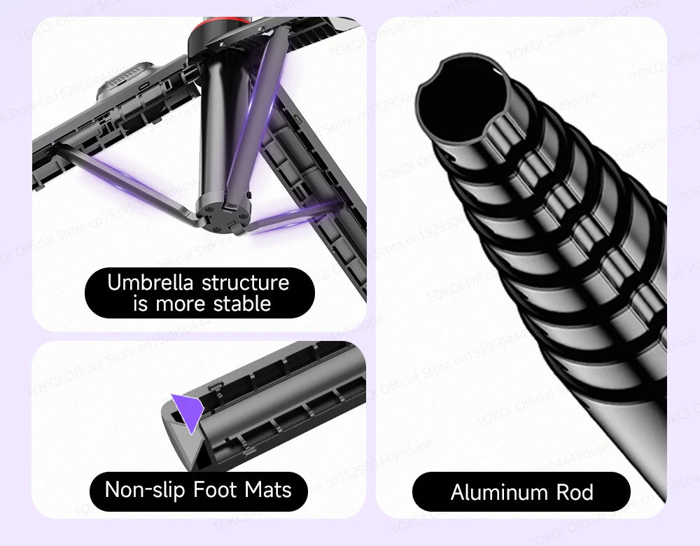 C22 AI Face Tracking Handheld Gimbal Stabilizer 360° Rotation Shoot Selfie Stick Tripod - LKBA