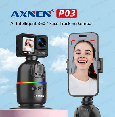 Auto Face Tracking Desktop Gimbal Intelligent Rotating Holder for Mobile Phone - Option Wireless Remote Selfie Smartphone Tripod - LKBA