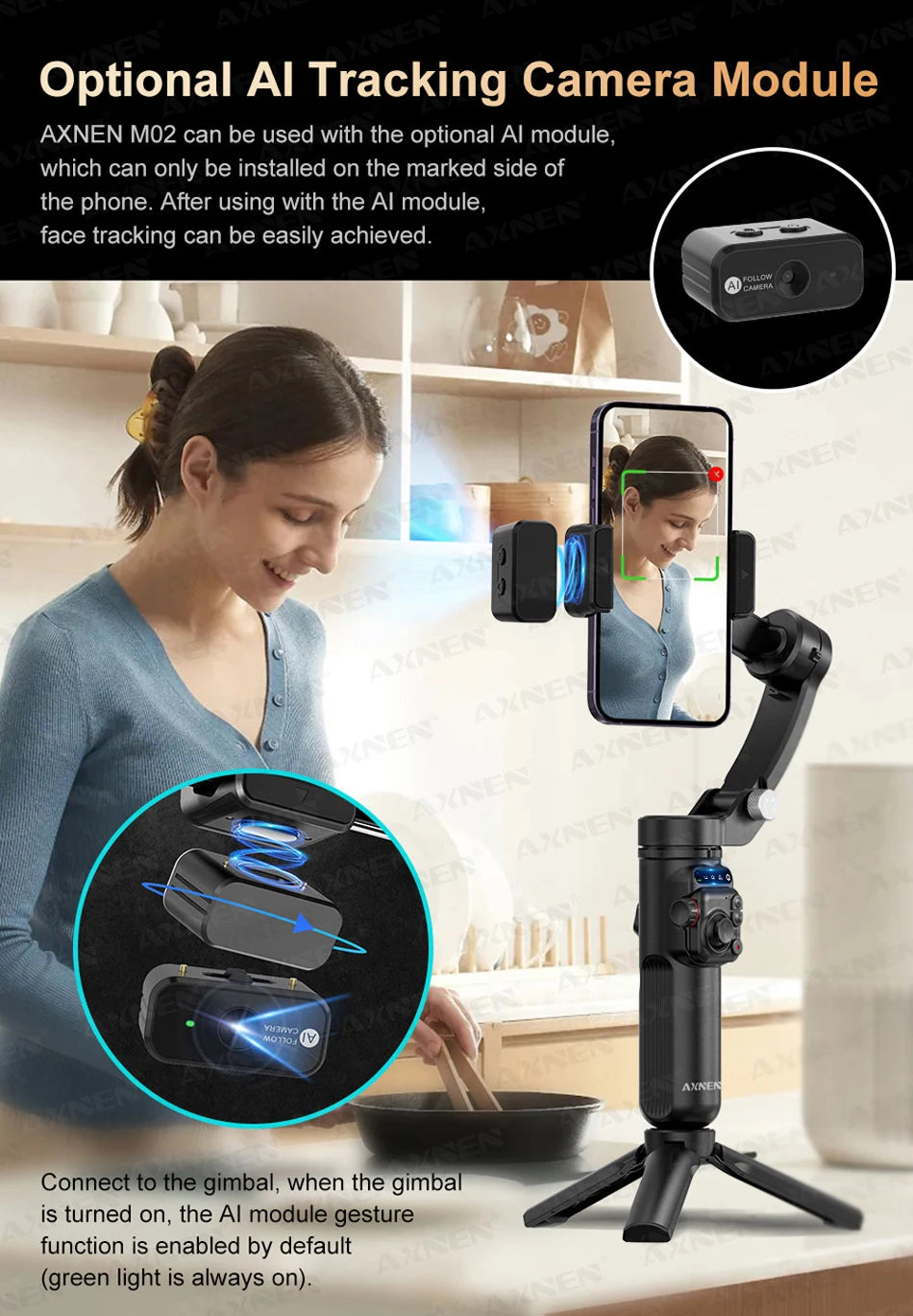 M02 Gimbal Smartphone Stabilizer 3-Axis Anti-shake Video Record Handheld Selfie Gimbals - LKBA