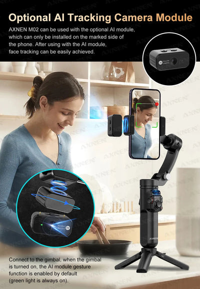 M02 Gimbal Smartphone Stabilizer 3-Axis Anti-shake Video Record Handheld Selfie Gimbals - LKBA