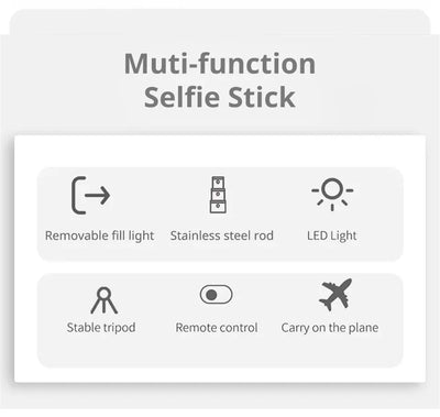 2025 New L15 Wireless Selfie Stick Tripod Stand Foldable Monopod with Led Light for Smart phones - LKBA