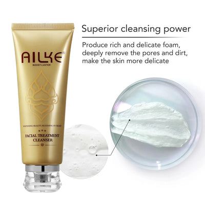 AILKE Lightening Facial Skin Care Cream With Glutathione, Reduce Dark Spots, Improve Dull Skin, Moisturizing Face Clean Set - LKBA
