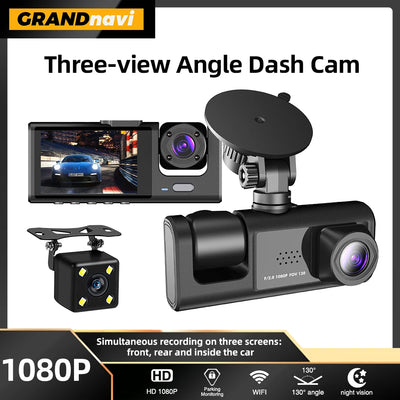 Dash Cam for Cars WIFI APP Car DVR 3 Channel Front Camera Video Recorder Rear View Camera for Vehicle Black Box Car Assecories - LKBA