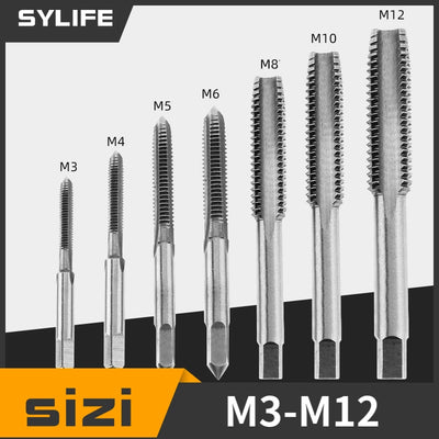 5pcsM3 M4 M5 M6 M8 M10 M12 Machine Screw Thread Metric Plug T-shaped Tap - LKBA