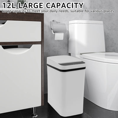 Automatic Sensor Trash Can 12L Touchless Infrared Motion Sensor Smart Trash Can for Kitchen Bathroom Waterproof Wastebasket NEW - LKBA