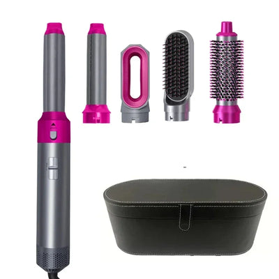 5 in 1 Hair Dryer Brush Hot Comb Set Professional Curling Iron Hair Straightener Styling Tool for Professional Hair Dryer - LKBA