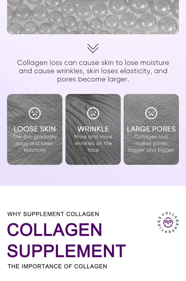 Collagen Anti-Wrinkle Facial Mask Anti-Aging Fade Fine Lines Firm Skin Moisturizing Brightening Smooth Skin Care Korean Cosmetics - LKBA