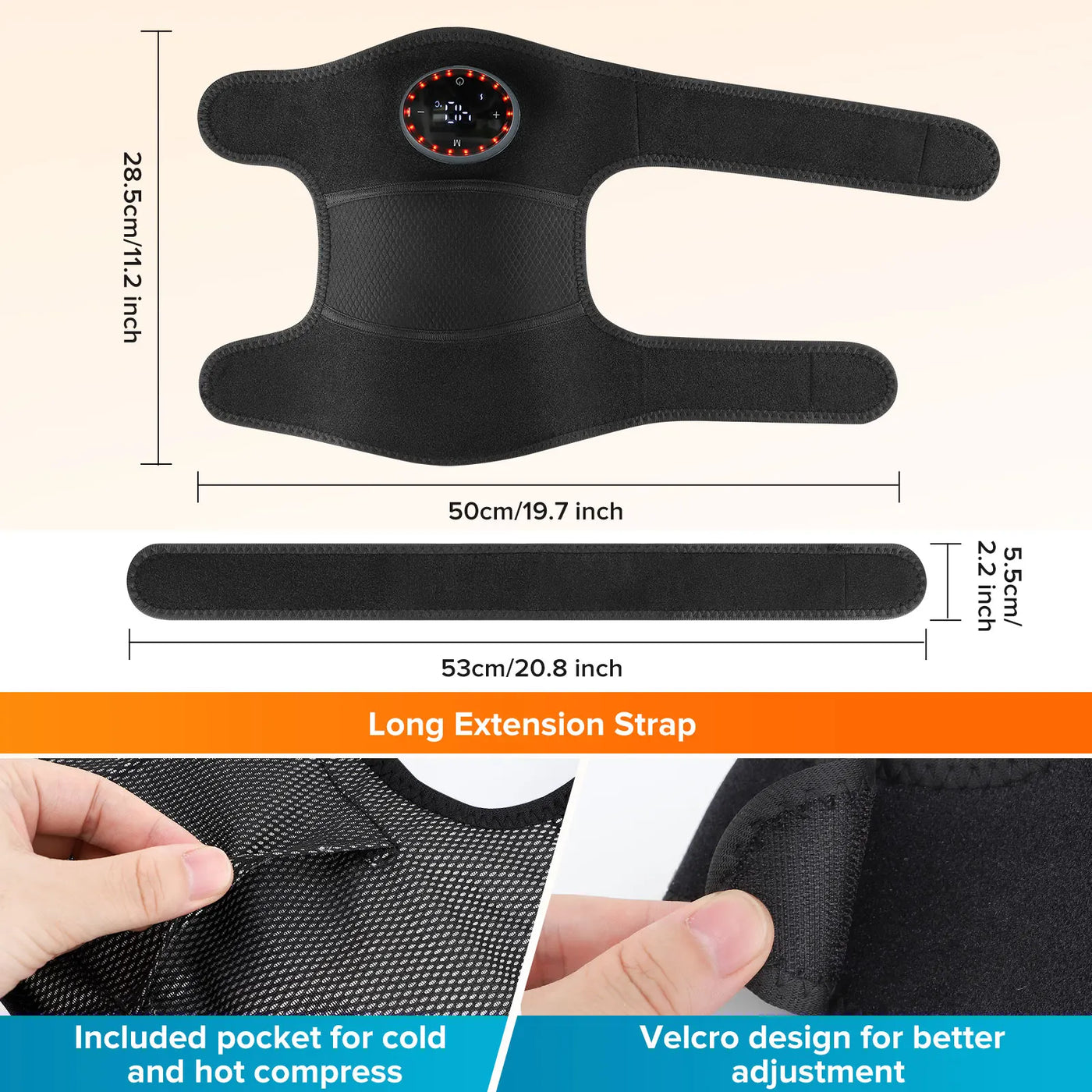 3 in 1 Cordless Thermal Knee Pad Knee Shoulder Massager Vibration Leg Arm Joint Brace Muscle Relax Joint Brace Muscle Relaxation - LKBA