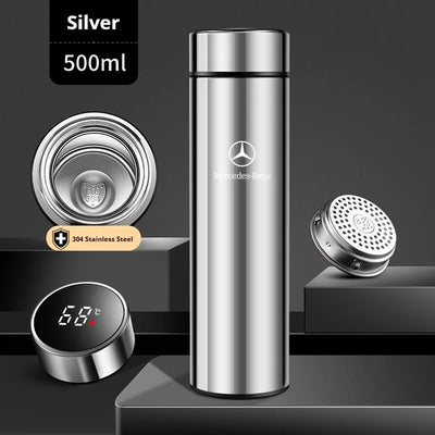 Car Vacuum Cup Thermos Mug Temperature Display Coffee Cup Mercedes-Benz A C E S Class A35 A45 C43 CLA CLS GLA GLC GLK ML SL Vito - LKBA