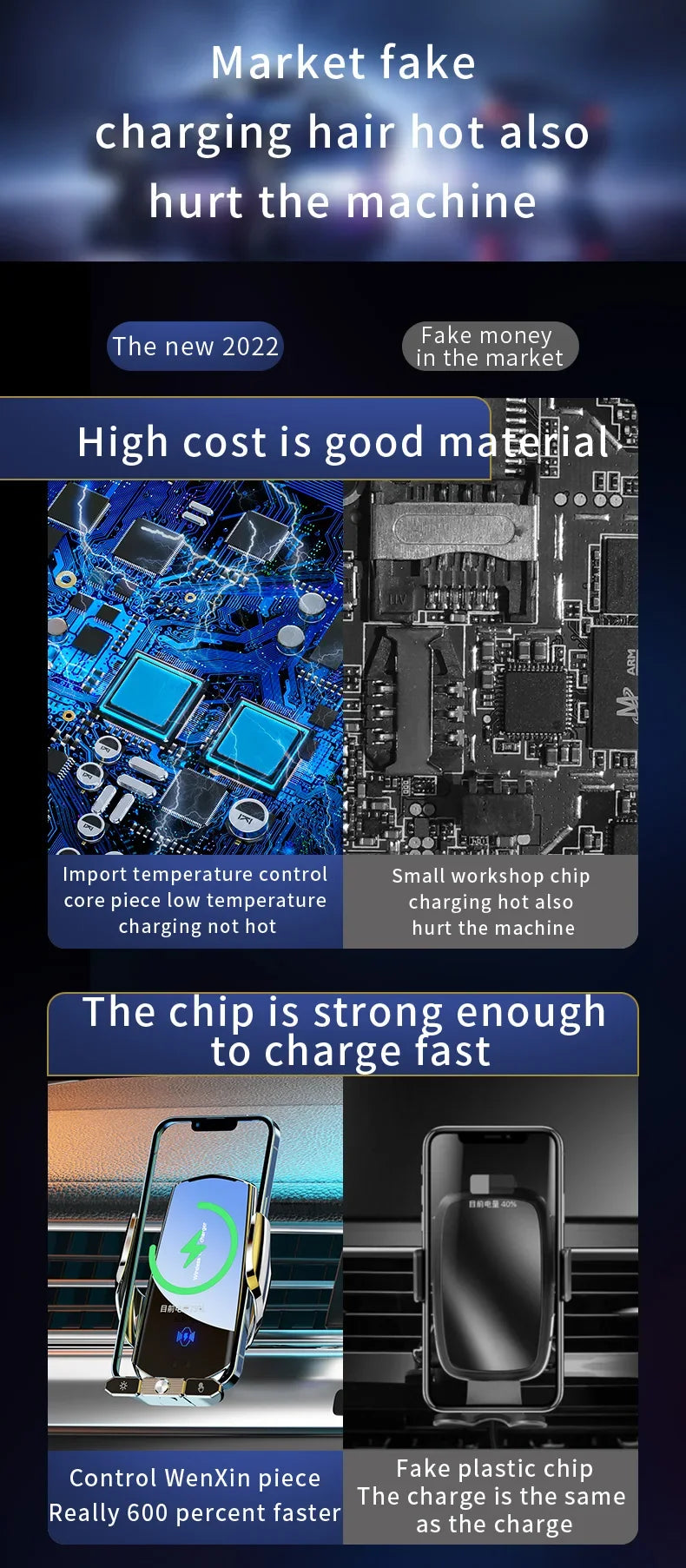 Wireless Charger Car Auto Magnetic Air Vent Phone Holder For iPhone 16 15 14 13 Samsung Xiaomi Induction Fast Charging Station - LKBA