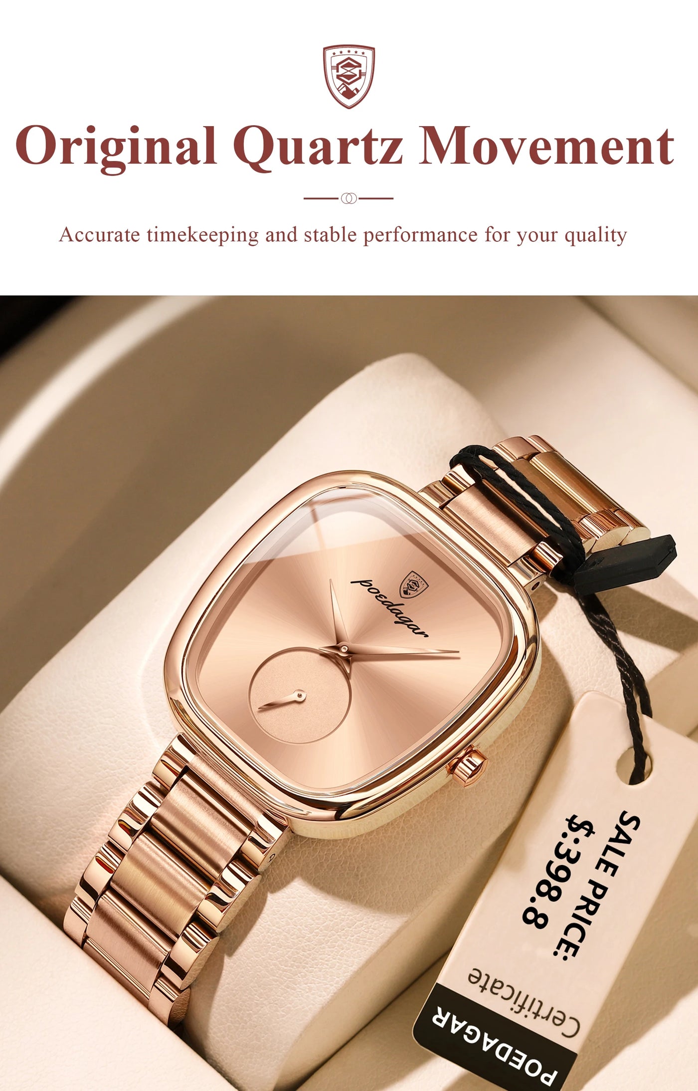 POEDAGAR Luxury Elegant Watch For Woman Waterproof Stainless Steel Quartz Women's Watches Simple High Quality Ladies Wristwatch - LKBA