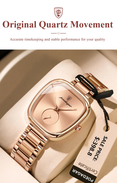 POEDAGAR Luxury Elegant Watch For Woman Waterproof Stainless Steel Quartz Women's Watches Simple High Quality Ladies Wristwatch - LKBA
