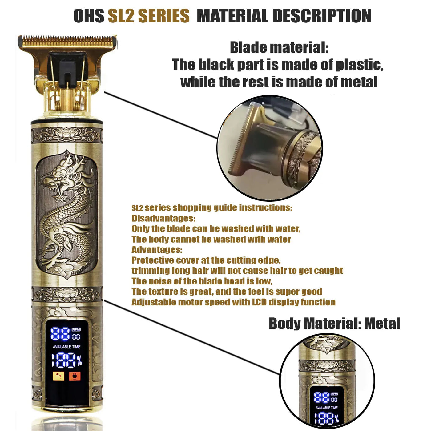 T9 Hair Clipper Repair Beard Shaving Body Hair Trimmer Clippers Electric Machine Men Haircut Machine 0mm Barber Shaver - LKBA