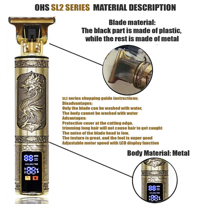 T9 Hair Clipper Repair Beard Shaving Body Hair Trimmer Clippers Electric Machine Men Haircut Machine 0mm Barber Shaver - LKBA